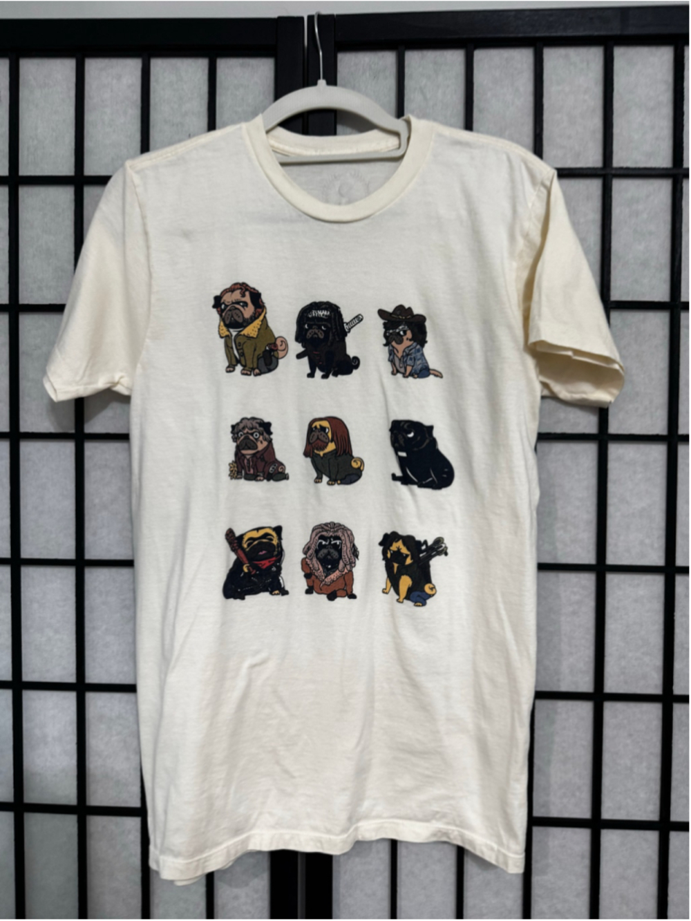 Men's TeePublic Pug The Walking Dead Graphic T-Shirt White Size S